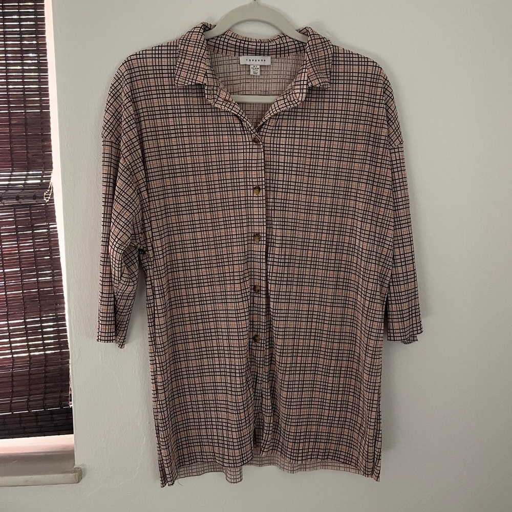 Topshop Plaid Button Down Shirt